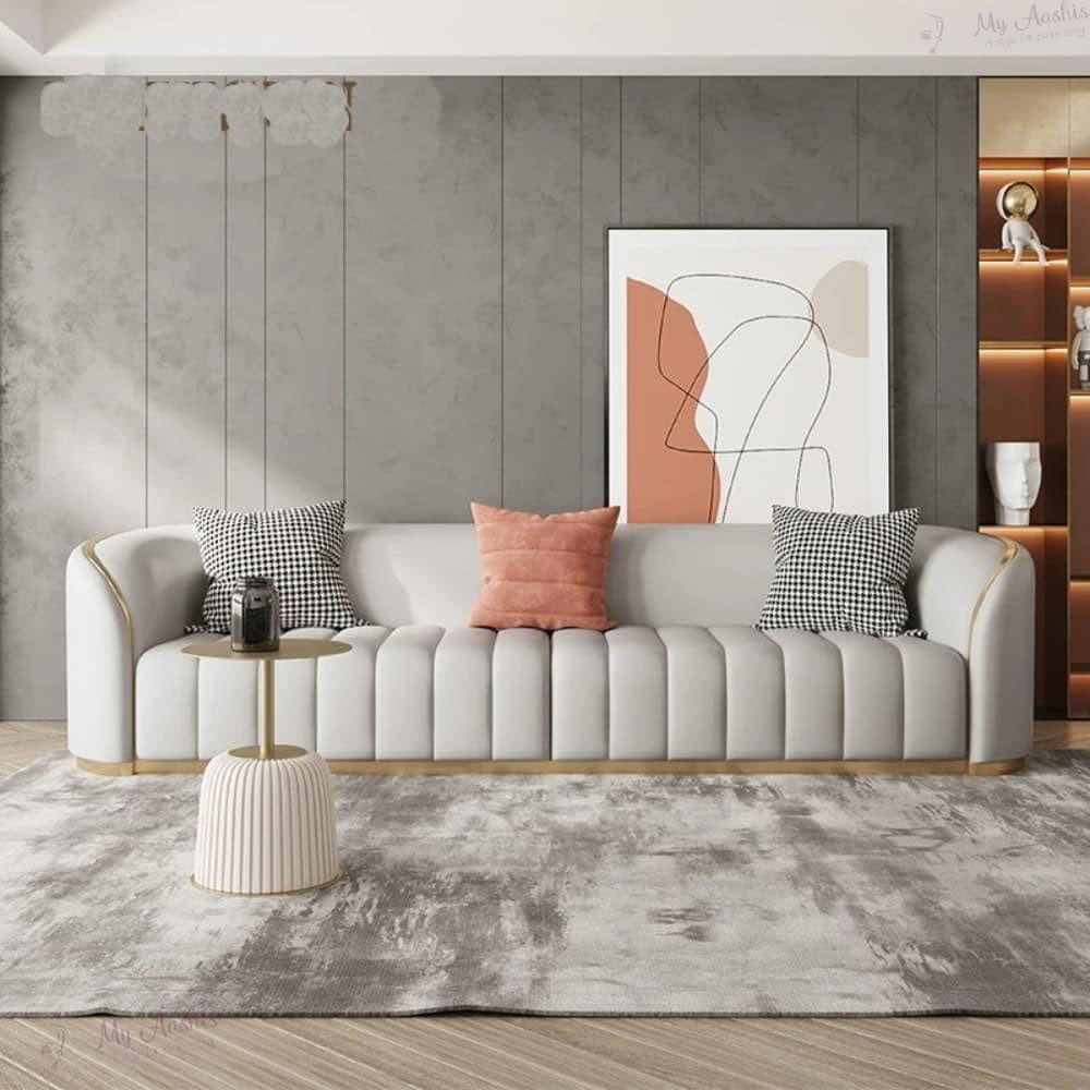 Creative Quality Construct Luxurious Leather Sofa Set