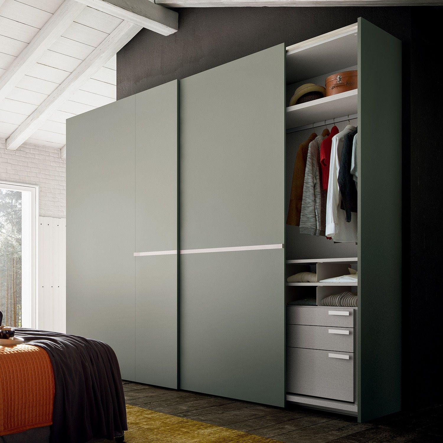Focus narrow depth sliding wardrobe - DIOTTI_COM